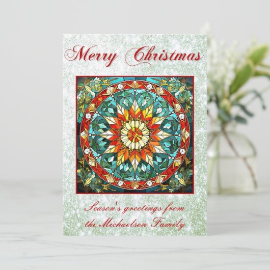 ステンドガ鮮やかラスフローラマンダラグリーングリッター シーズンカード (スタンド正面)