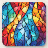 ステンドガ鮮やかラス抽象芸術懸命プラスチック コースター (正面)