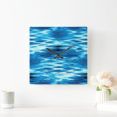 ステンドグラジエントブルー形成抽象芸術渦 スクエア壁時計 (ホーム)