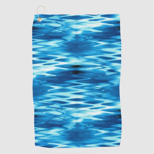 ステンドグラジエントブルー形成抽象芸術渦t ゴルフタオル (正面)