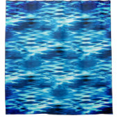 ステンドグラジエントブルー形成抽象芸術渦t シャワーカーテン (正面)