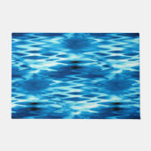 ステンドグラジエントブルー形成抽象芸術渦t ドアマット (正面)