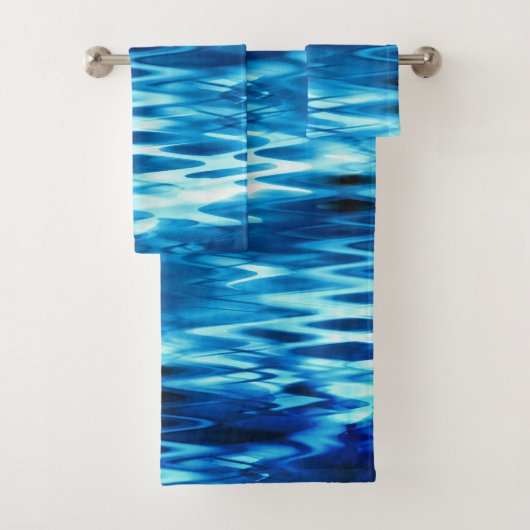 ステンドグラジエントブルー形成抽象芸術渦t バスタオルセット (インサイチュ)