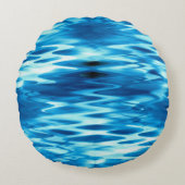 ステンドグラジエントブルー形成抽象芸術渦t ラウンドクッション (正面)