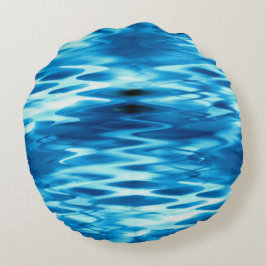 ステンドグラジエントブルー形成抽象芸術渦t ラウンドクッション