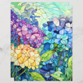 ステンドグラスあじさい花は組織を分離する (正面/裏面)