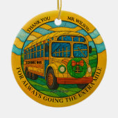 ステンドグラスお願いバスの運転手 セラミックオーナメント (正面)