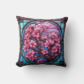 ステンドグラスさくらんぼ花 クッション (正面)