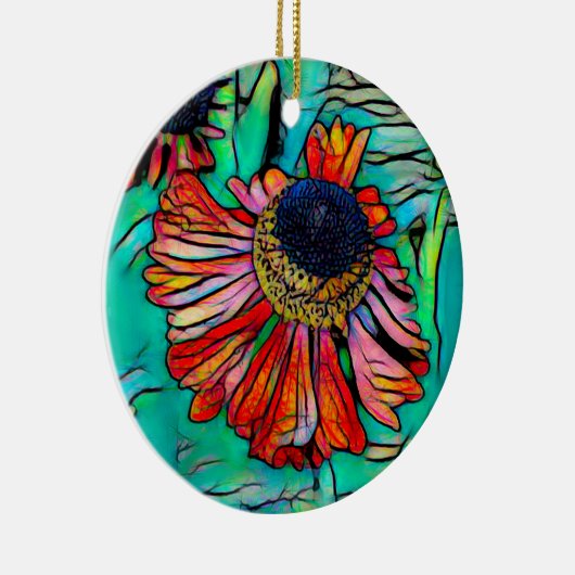 ステンドグラスで見たフリンギ・ヘレニウム セラミックオーナメント (右)