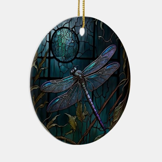 ステンドグラスとんぼシャワーカーテン セラミックオーナメント (右)