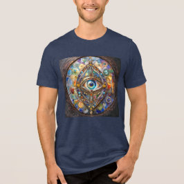 ステンドグラスとブロンズの第三の眼 トライブレンドＴシャツ