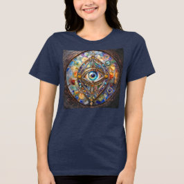 ステンドグラスとブロンズの第三の眼 トライブレンドＴシャツ