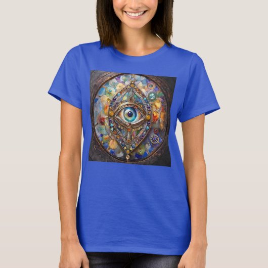 ステンドグラスとブロンズの第三の眼 Tシャツ (正面)