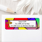 ステンドグラスと十字宗教 ラベル (インサイチュ)