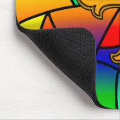 ステンドグラスと十字架 マウスパッド (コーナー)