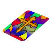 ステンドグラスと十字架 マグネット (左側)