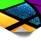 ステンドグラスにモザイクギター ポスター (角)