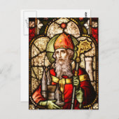ステンドグラスに描かれた聖パトリック像 ポストカード (正面/裏面)