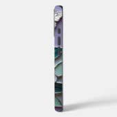 ステンドグラスに蝶が入ったラベンダーのバラ Case-Mate iPhoneケース (裏面 / 左)