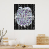 ステンドグラスに銀 ポスター (キッチン)