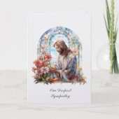 ステンドグラスのイエス　哀悼 カード (正面)