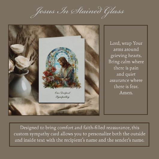 ステンドグラスのイエス　哀悼 カード