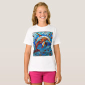 ステンドグラスのイルカ Tシャツ (正面フル)