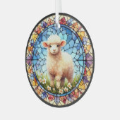 ステンドグラスのイースターラム ガラスオーナメント (正面左)