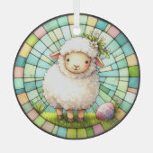 ステンドグラスのイースターラム ガラスオーナメント (正面)