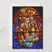 ステンドグラスのウィンドウをパーソナライズするメッセージ出生 シーズンカード (正面)