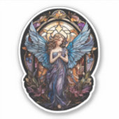 ステンドグラスのエンジェルカスタムカットのビニールシール シール (正面)