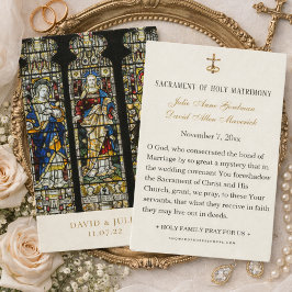 ステンドグラスのカトリック結婚式の祈りのカード