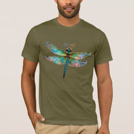 ステンドグラスのカラフルなトンボ Tシャツ