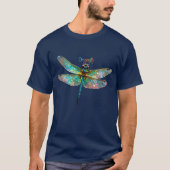 ステンドグラスのカラフルなトンボ Tシャツ (正面)