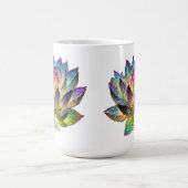 ステンドグラスのカラフルな蓮の花 コーヒーマグカップ (中央)