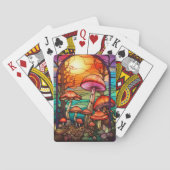 ステンドグラスのキノコ朝日 トランプ (裏面)