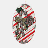ステンドグラスのキャンディ・ケーン セラミックオーナメント (右)