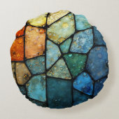 ステンドグラスのクッション ラウンドクッション (裏面)