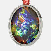 ステンドグラスのクリスマスのオーナメント メタルオーナメント (左)