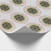 ステンドグラスのクリスマスのリースのルークの2:11の詩 ラッピングペーパー (角)