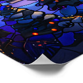 ステンドグラスのクリスマスアートポスター ポスター (角)