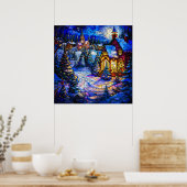 ステンドグラスのクリスマスアートポスター ポスター (キッチン)