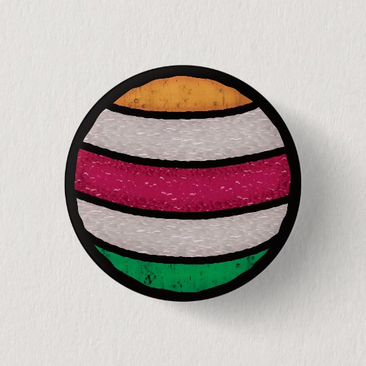 ステンドグラスのクリスマスオーナメントプレゼントデコール 缶バッジ (正面)