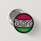 ステンドグラスのクリスマスオーナメント旋回ボール 缶バッジ (正面&裏面)