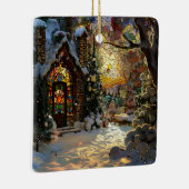ステンドグラスのクリスマスオーナメント セラミックオーナメント (右)