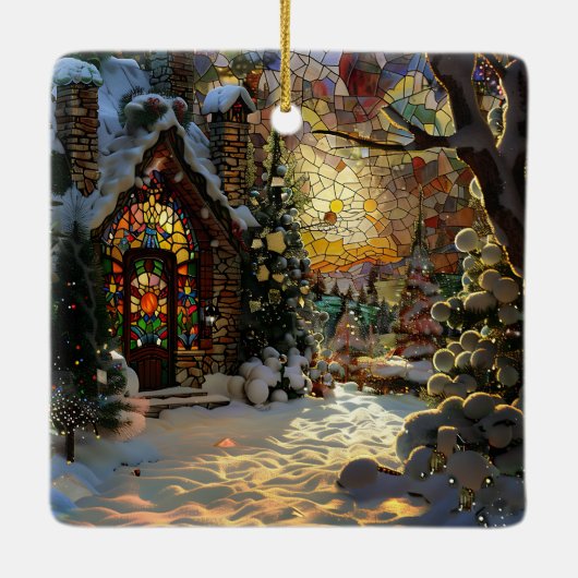 ステンドグラスのクリスマスオーナメント セラミックオーナメント (裏面)