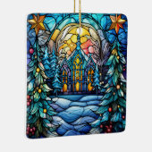 ステンドグラスのクリスマスオーナメント セラミックオーナメント (右)