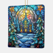 ステンドグラスのクリスマスオーナメント セラミックオーナメント (左)