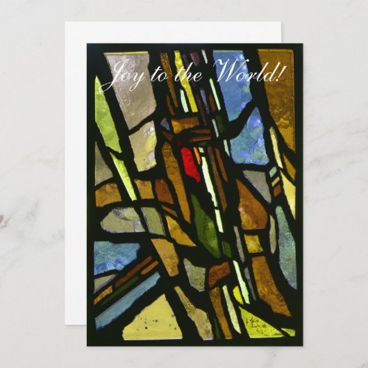 ステンドグラスのクリスマスカード サンキューカード (正面/裏面)