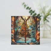 ステンドグラスのクリスマスグリーティングカード (スタンド正面)